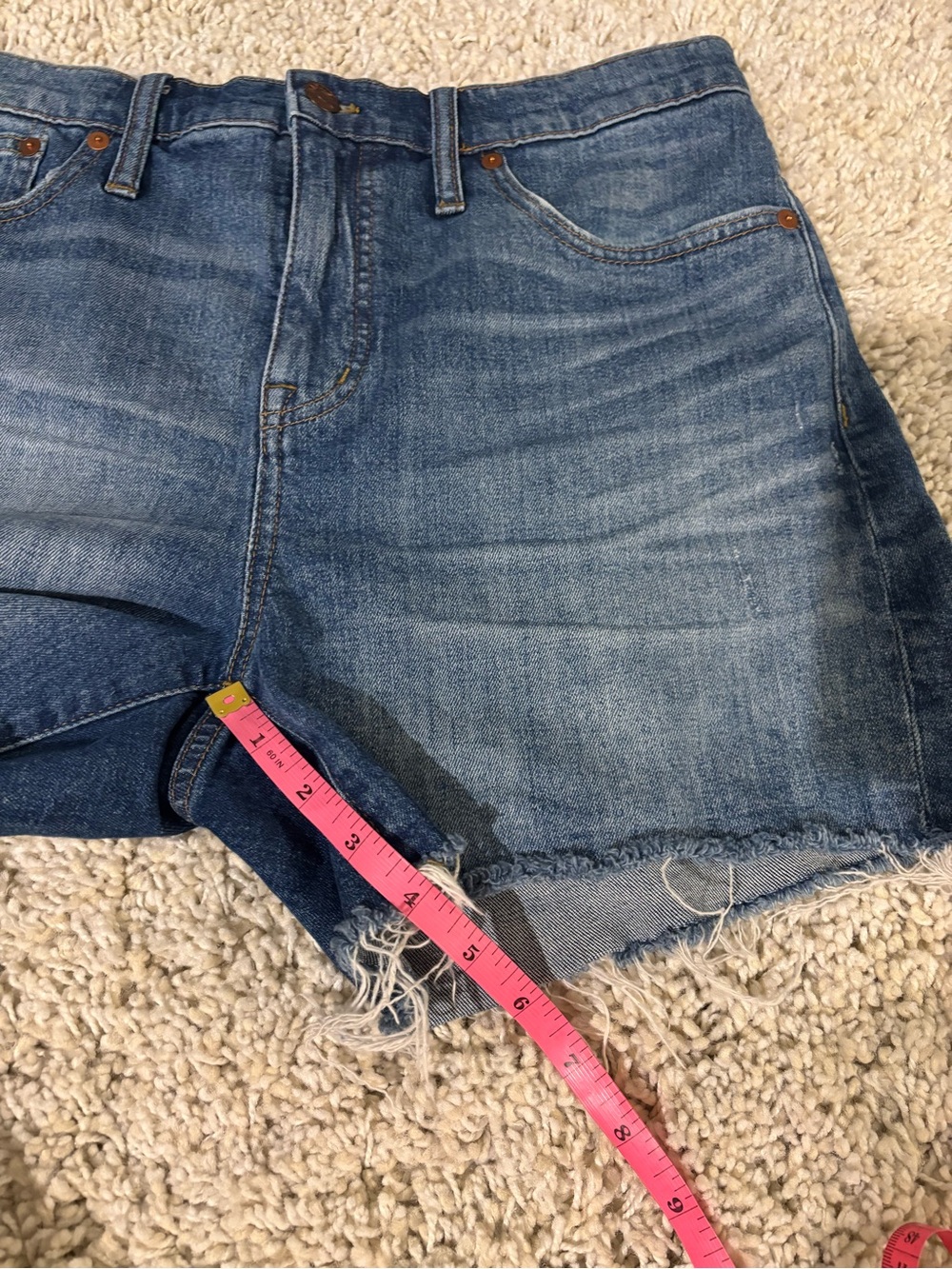 Madewell High Rise Raw Hem Denim Shorts Size 29 - Picture 8 of 8